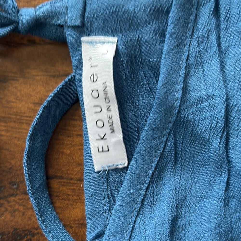Blue Ruffle Sleeve Dress - Picture 2 of 5
